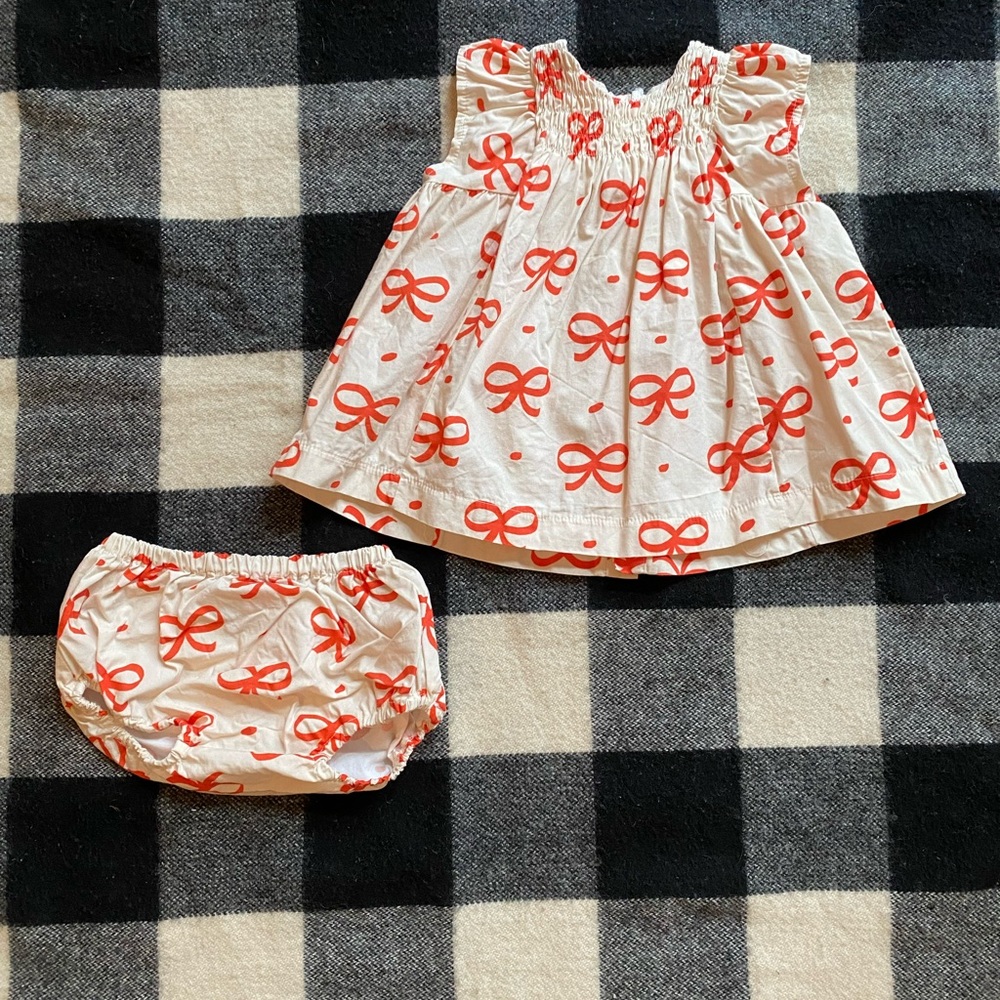 EUC Maison Me dress & bloomers set, 6-12 months